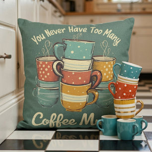 Retro Coffee Tasse Stack Illustration Kissen