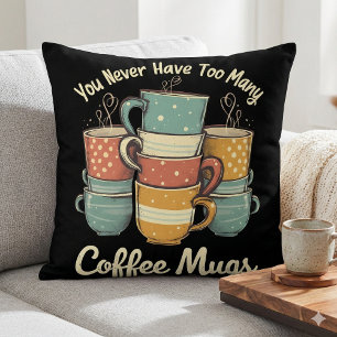 Retro Coffee Tasse Stack Vintages Design Kissen