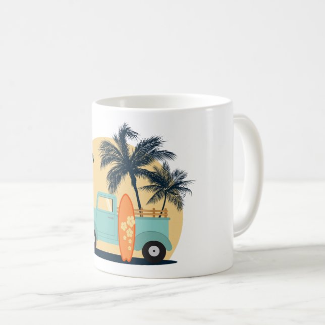 Retro Coffee Tasse surfen (VorderseiteRechts)