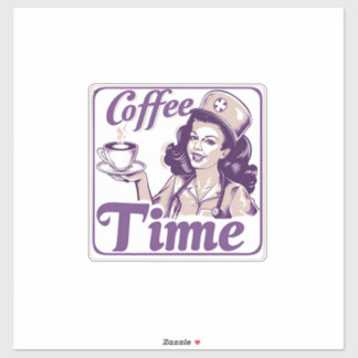 Retro Coffee Time Ad Aufkleber