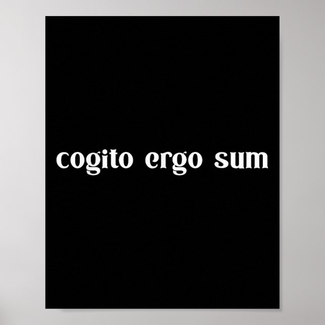 Retro Cogito Ergo Sum Metaphysics Humanism Ethics  Poster (Vorne)