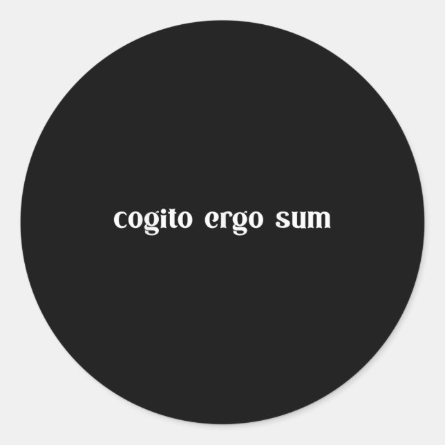 Retro Cogito Ergo Sum Metaphysics Humanism Ethics  Runder Aufkleber (Vorderseite)
