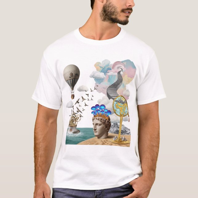 Retro Collage Surreal Aesthetic Graphic Art T-Shir T-Shirt (Vorderseite)