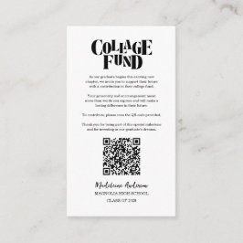 Retro College Fund Graduation Black Checkerboard Begleitkarte