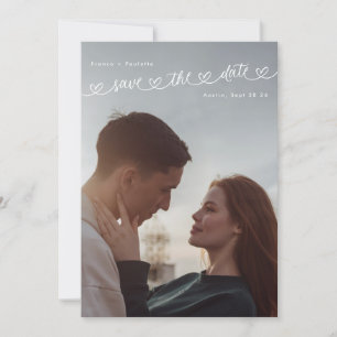 Retro College Verliebte Foto Hochzeit Save The Date