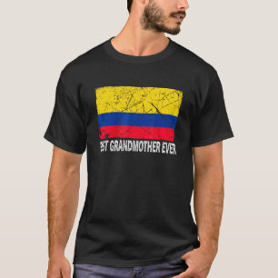 Retro Colombia Flag Beste Großmutter je Mutter' T-Shirt