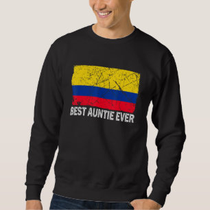 Retro Colombia Flag Beste Tante für jeden Mutterta Sweatshirt