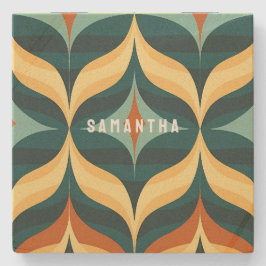 Retro Color 70er Muster Vintag Steinuntersetzer