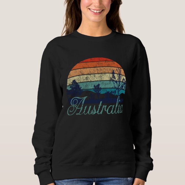 Retro Color Distressed Australia Travel Camper Sweatshirt (Vorderseite)