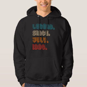 Retro Color Legend Seit Juli 1990 Vintag Birthda Hoodie