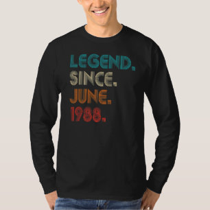 Retro Color Legend Seit Juni 1988 Vintag Birthda T-Shirt