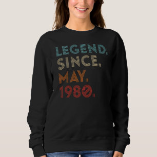 Retro Color Legend Seit Mai 1980 Vintag Geburtstag Sweatshirt