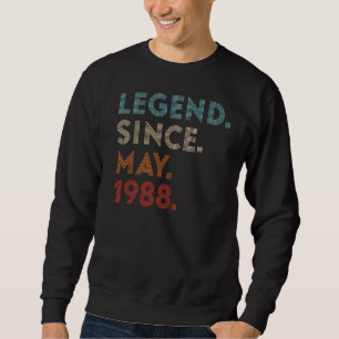 Retro Color Legend Seit Mai 1988 Vintag Geburtstag Sweatshirt