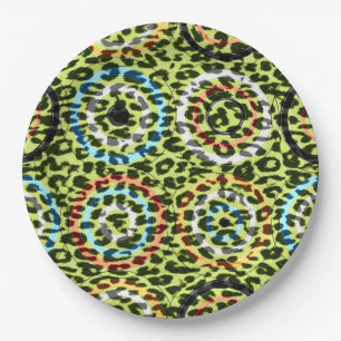 Retro Color Leopard Print Skin #106 Pappteller