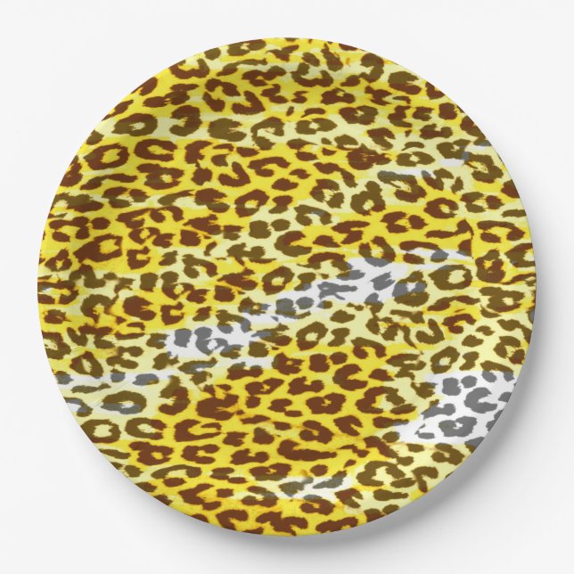 Retro Color Leopard Print Skin #107 Pappteller (Vorderseite)