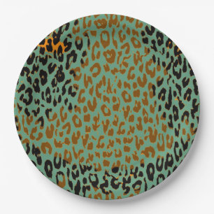 Retro Color Leopard Print Skin #24 Pappteller