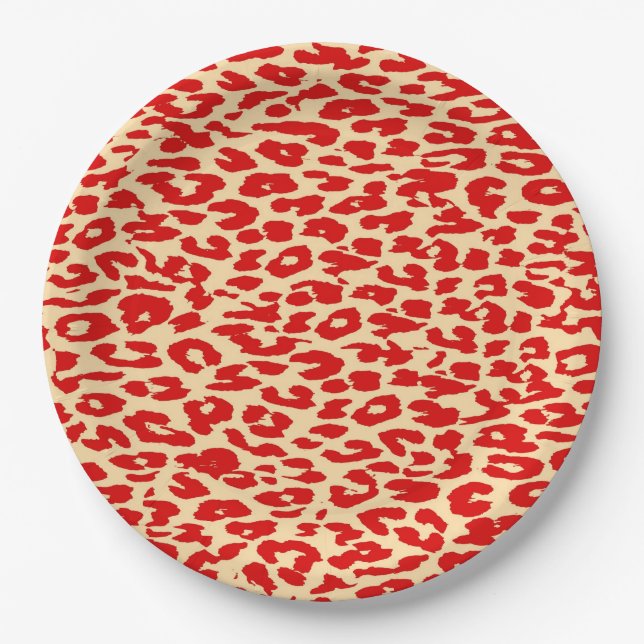 Retro Color Leopard Print Skin #53 Pappteller (Vorderseite)
