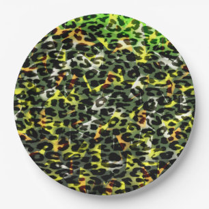 Retro Color Leopard Print Skin #99 Pappteller