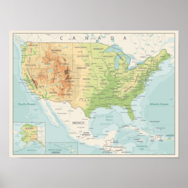 Retro Color Map of the World Poster (Vorne)