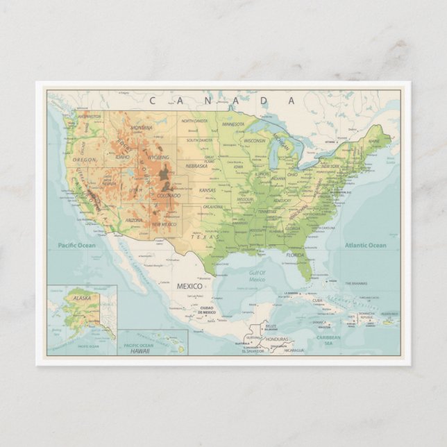 Retro Color Map of the World Postkarte (Vorderseite)