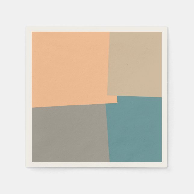 Retro Color Modernes geometrisches Muster Serviette (Vorderseite)