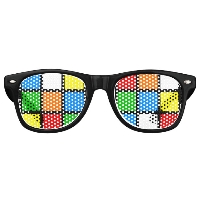 Retro Color Puzzle Sonnenbrille (Vorderseite)