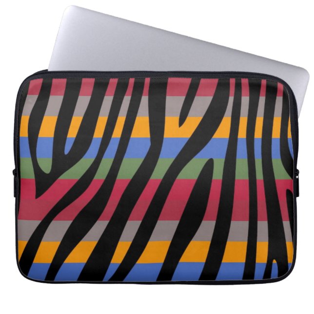 Retro Color Zebra Stripe Pattern 8 Laptopschutzhülle (Vorderseite)