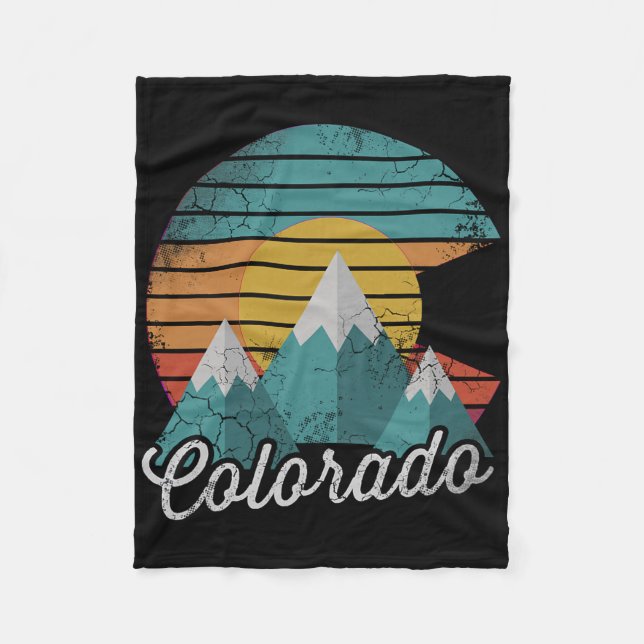 Retro Colorado Berge Zuhause Liebe Familienurlaub Fleecedecke (Vorderseite)