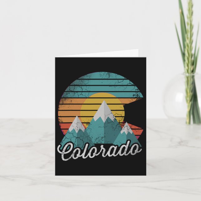 Retro Colorado Berge Zuhause Liebe Familienurlaub Karte (Vorderseite)