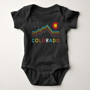 Retro Colorado Flag Rocky Mountain Souvenir Baby Strampler