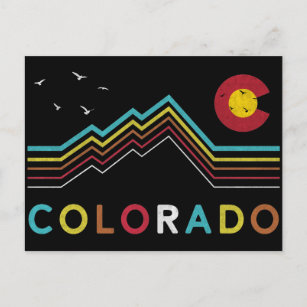 Retro Colorado Flag Rocky Mountain Souvenir Postkarte