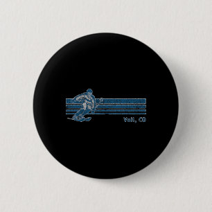 Retro Colorado Vintag Vail Skifahren T-Shirt Button
