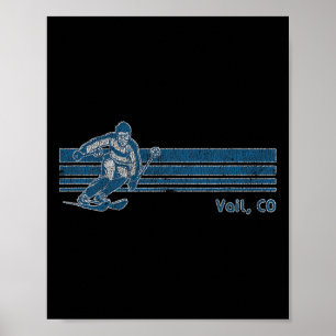 Retro Colorado Vintag Vail Skifahren T-Shirt Poster
