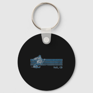 Retro Colorado Vintag Vail Skifahren T-Shirt Schlüsselanhänger