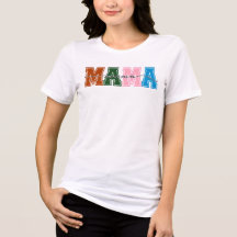 Retro Colorblock MAMA T - Shirt - Fett & hell