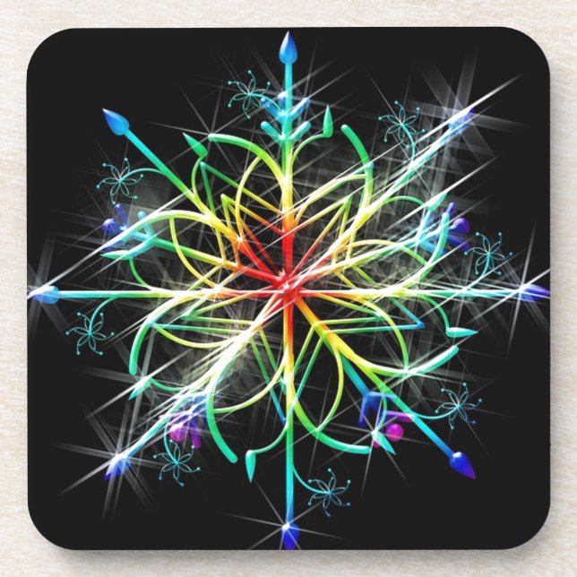 Retro Colored Star Getränkeuntersetzer (Vorderseite)