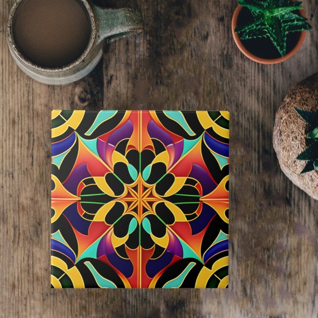 Retro Colorful Art Deco Fliese (Von Creator hochgeladen)