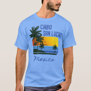 Retro Colorful Cabo San Lucas Meico Palme Nove T-Shirt