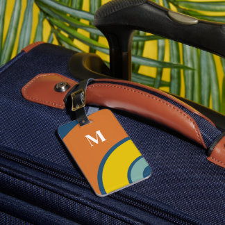 Retro Colorful Circle Abstract Monogram  Gepäckanhänger