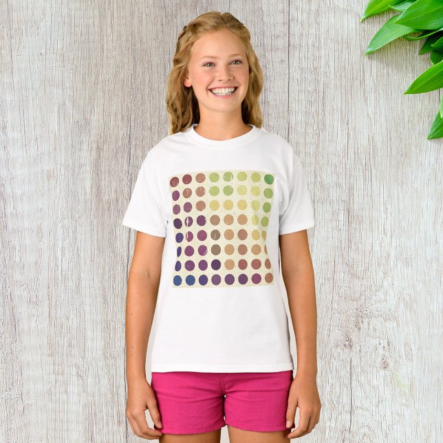 Retro Colorful Circles Girls T - Shirt (Von Creator hochgeladen)