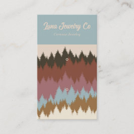 Retro Colorful Forest 2 Button Schmuck Business Ca Visitenkarte