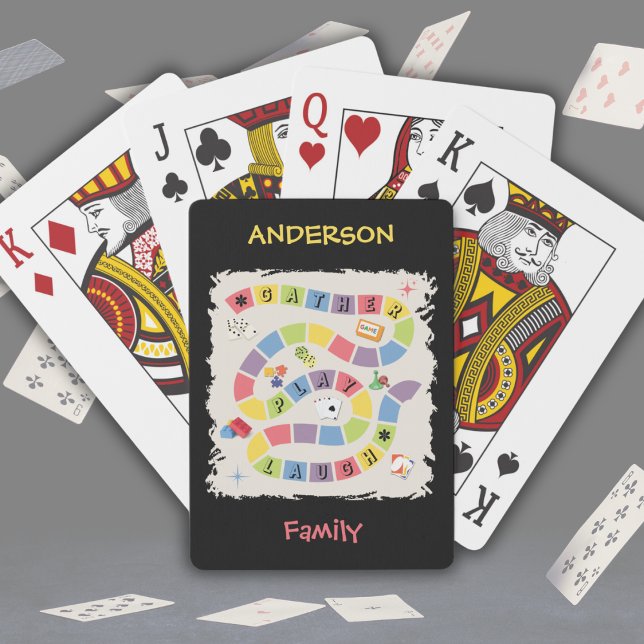 Retro Colorful Game Night Playing Cards Spielkarten (Deal a winning hand with these vibrant, personalized retro board game playing cards!)