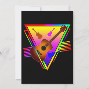 Retro Colorful Guitar Einladung