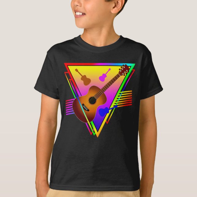 Retro Colorful Guitar T-Shirt (Vorderseite)