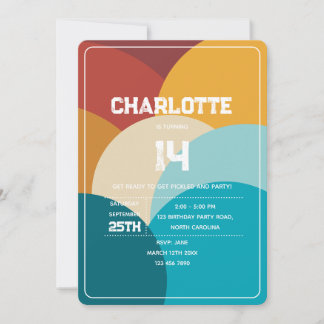 Retro Colorful Vintage Abstract Art Birthday Party Einladung