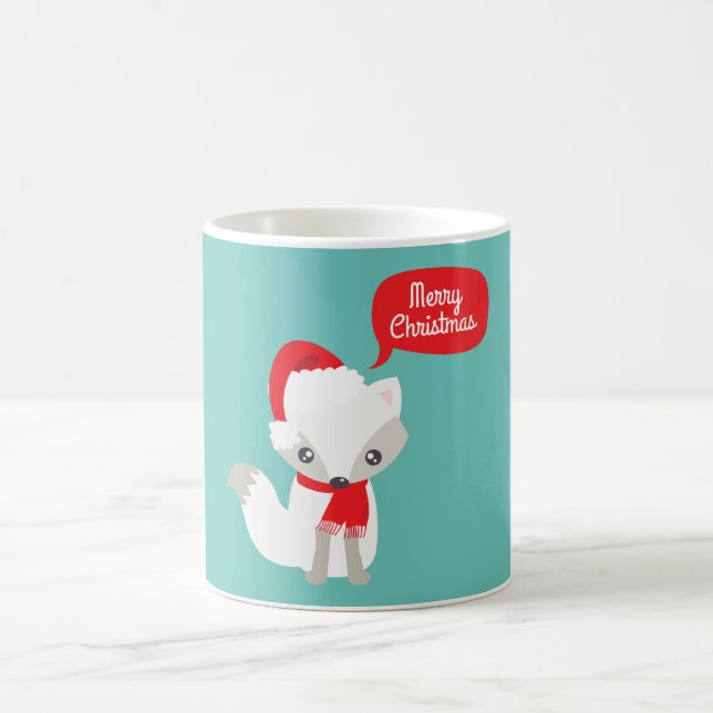Retro Colors Christmas Fox Kaffeetasse (Mittel)