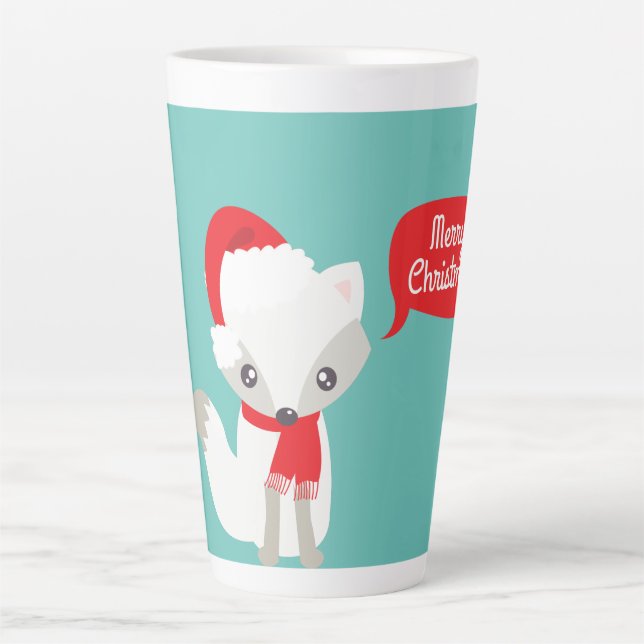 Retro Colors Christmas Fox Milchtasse (Vorderseite)