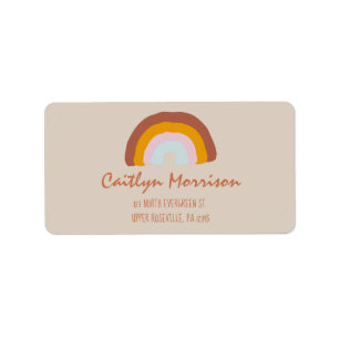 Retro Colors Rainbow Doodle-Rücksendeadresse Adressaufkleber