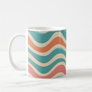Retro Colors Wave Boho Style Abstrakte Muster Kaffeetasse