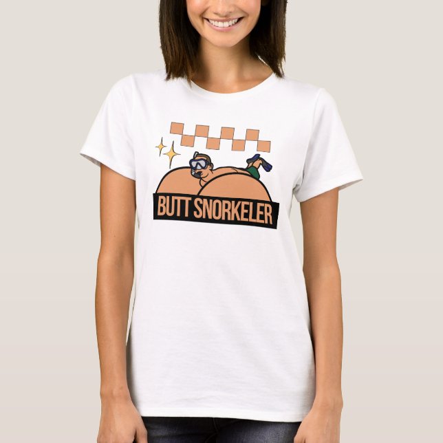 Retro Comfort Hintern Schnorkeler, Funny Adult, Er T-Shirt (Vorderseite)